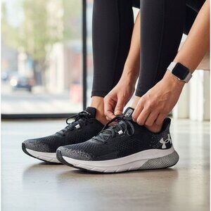 Under Armour HOVR Turbulence 2 Womens Size 7.5 Black Gray Running Sneakers Shoes